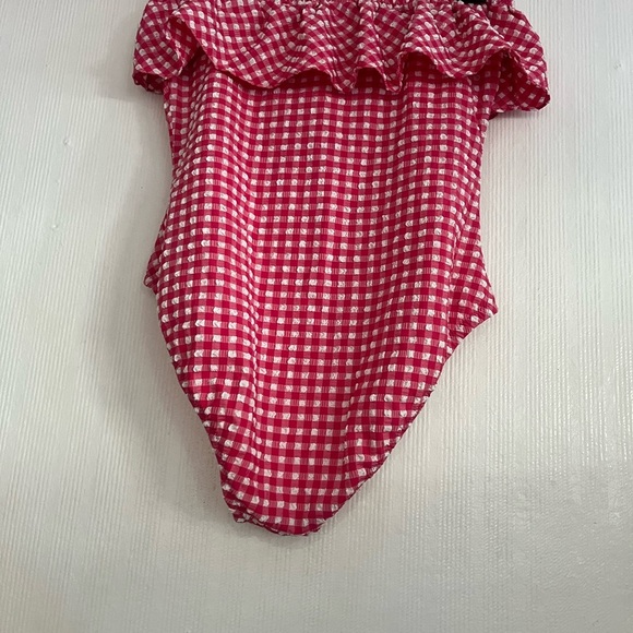 J. Crew Red Gingham Women's One Piece Swimsuit - Picture 5 of 8
